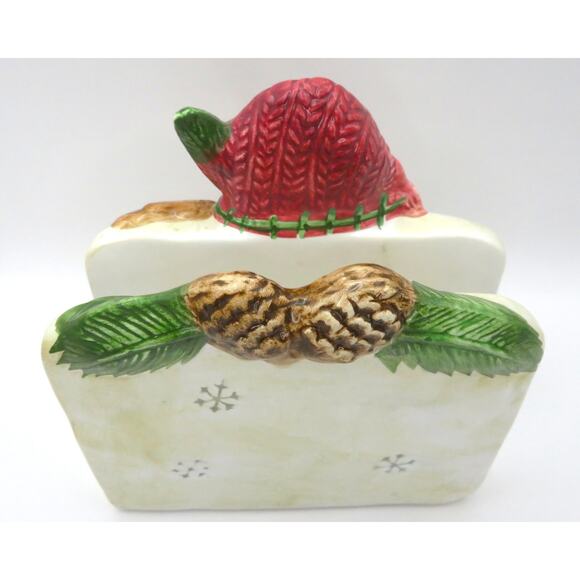 BICO Snowman Ceramic Napkin Holder Christmas Gingerbread Holiday Kitchen Decor - Picture 8 of 10